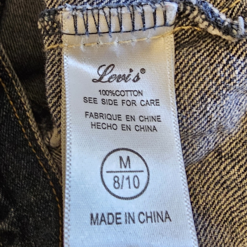 Girls Levi Strauss denim jacket 8/10 bling jewel button up fall style classic - Picture 5 of 5